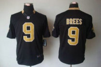 Nike Saints -9 Drew Brees Black Team Color Stitched NFL Limited Jersey