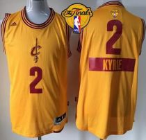 Cleveland Cavaliers #2 Kyrie Irving Gold 2014-15 Christmas Day The Finals Patch Stitched Youth NBA J