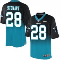 Nike Carolina Panthers -28 Jonathan Stewart BlackBlue Stitched NFL Elite Fadeaway Fashion Jersey
