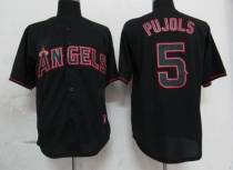 Los Angeles Angels of Anaheim -5 Albert Pujols Black Fashion Stitched MLB Jersey