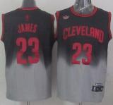 Cleveland Cavaliers -23 LeBron James Black Grey Fadeaway Fashion Stitched NBA Jersey