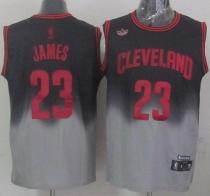 Cleveland Cavaliers -23 LeBron James Black Grey Fadeaway Fashion Stitched NBA Jersey