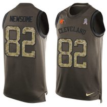 Nike Browns -82 Ozzie Newsome Green Stitched NFL Limited Salute To Service Tank Top Jersey