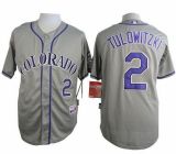 Colorado Rockies -2 Troy Tulowitzki Grey Cool Base Stitched MLB Jersey