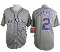Colorado Rockies -2 Troy Tulowitzki Grey Cool Base Stitched MLB Jersey