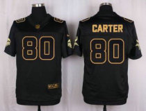 Nike Minnesota Vikings -80 Cris Carter Black Stitched NFL Elite Pro Line Gold Collection Jersey