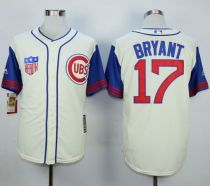 Chicago Cubs -17 Kris Bryant Cream Blue 1942 Turn Back The Clock Stitched MLB Jersey