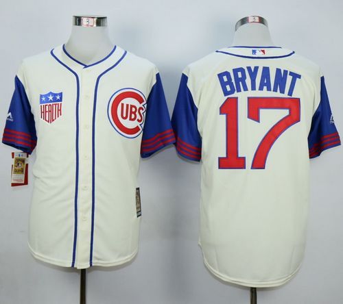 Chicago Cubs -17 Kris Bryant Cream Blue 1942 Turn Back The Clock Stitched MLB Jersey