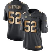 Nike Packers -52 Clay Matthews Black Stitched NFL Limited Gold Salute To Service Jersey