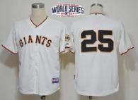 San Francisco Giants #25 Barry Bonds Cream Cool Base W 2014 World Series Patch Stitched MLB Jersey