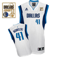 Dallas Mavericks 2011 Champion Patch -41 Dirk Nowitzki White Stitched NBA Jersey