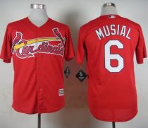 St Louis Cardinals #6 Stan Musial Red Cool Base Stitched MLB Jersey