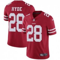Nike 49ers -28 Carlos Hyde Red Team Color Stitched NFL Vapor Untouchable Limited Jersey