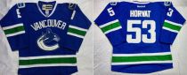 Vancouver Canucks -53 Bo Horvat Blue Home Stitched NHL Jersey