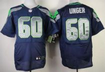 Nike Seattle Seahawks #60 Max Unger Steel Blue Team Color Men's Stitched NFL Elite Jersey