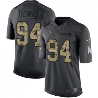 Nike 49ers -94 Solomon Thomas Black Stitched NFL Limited 2016 Salute to Service Jersey