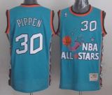 Mitchell And Ness Chicago Bulls -30 Scottie Pippen Light Blue 1996 All star Stitched NBA Jersey