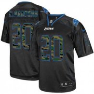 Nike Detroit Lions -20 Barry Sanders Black NFL Elite Camo Fashion Jersey