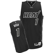 Miami Heat -1 Chris Bosh Black Black Shadow Stitched NBA Jersey