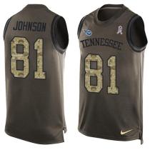 Nike Titans -81 Andre Johnson Green Stitched NFL Limited Salute To Service Tank Top Jersey