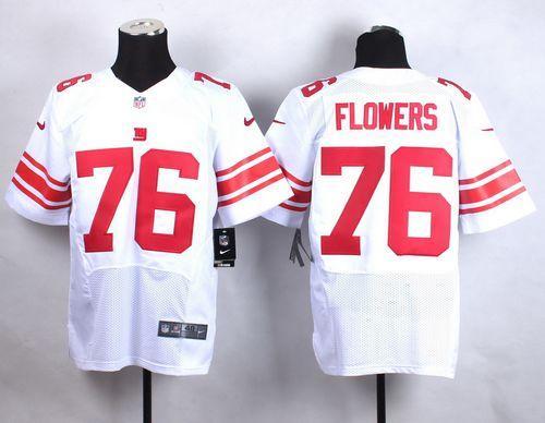 Nike New York Giants #76 Ereck Flowers White Men's Stitched NFL Elite Jersey