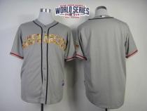 San Francisco Giants Blank Grey USMC Cool Base W 2014 World Series Patch Stitched MLB Jersey