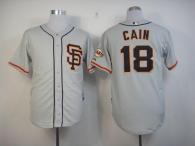 San Francisco Giants #18 Matt Cain Grey Cool Base Road 2 Stitched MLB Jersey