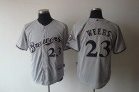 Milwaukee Brewers -23 Rickie Weeks Stitched Grey MLB Jersey