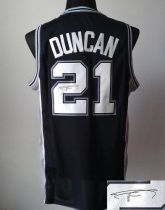 Revolution 30 Autographed San Antonio Spurs -21 Tim Duncan Black Stitched NBA Jersey