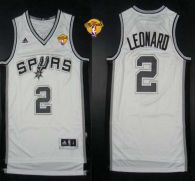 Revolution 30 San Antonio Spurs -2 Kawhi Leonard White Finals Patch Stitched NBA Jersey