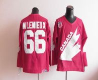 Olympic 1991 CA 66 Mario Lemieux Red CCM Throwback Stitched NHL Jersey
