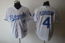Kansas City Royals -4 Alex Gordon White Cool Base Stitched MLB Jersey