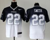 Nike Dallas Cowboys #22 Emmitt Smith Navy Blue White Men's Stitched NFL Elite Fadeaway Fashion Jerse