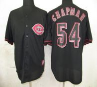 Cincinnati Reds -54 Aroldis Chapman Black Fashion Stitched MLB Jersey