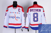Autographed Washington Capitals -8 Alex Ovechkin 2011 Winter Classic Vintage Stitched White NHL Jers