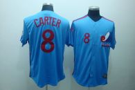 Mitchell and Ness Expos -8 Gary Carter Blue Stitched Throwback MLB Jersey