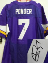 2013 New Minnesota Vikings -7 Christian Ponder Purple Jerseys(Signed Elite)
