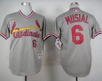St Louis Cardinals #6 Stan Musial Grey 1978 Turn Back The Clock Stitched MLB Jersey