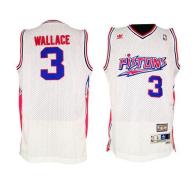 Detroit Pistons -3 Ben Wallace White Throwback Stitched NBA Jersey