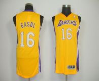 Revolution 30 Los Angeles Lakers -16 Pau Gasol Yellow Stitched NBA Jersey