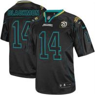 Nike Jacksonville Jaguars #14 Justin Blackmon Lights Out Black With 20TH Season Patch Men's Stitched