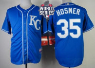 Kansas City Royals -35 Eric Hosmer Blue Alternate 2 Cool Base W 2015 World Series Patch Stitched MLB