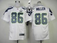 Nike Seattle Seahawks #86 Zach Miller White Super Bowl XLIX Men‘s Stitched NFL Elite Jersey
