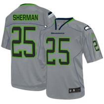Nike Seattle Seahawks #25 Richard Sherman Lights Out Grey Men‘s Stitched NFL Elite Jersey