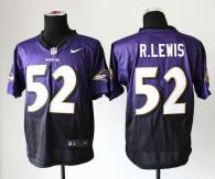 Nike Ravens -52 Ray Lewis Purple Black Men's Stitched NFL Elite Fadeaway Fashion Jersey
