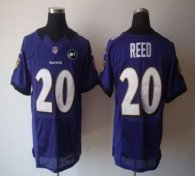 Nike Ravens -20 Ed Reed Purple Team Color With Art Patch Stitched NFL Elite Jersey