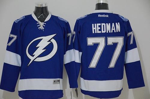 Tampa Bay Lightning -77 Victor Hedman Blue Stitched NHL Jersey