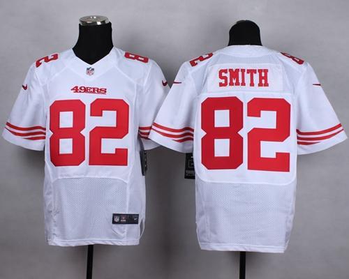 Nike San Francisco 49ers #82 Torrey Smith White Men‘s Stitched NFL Elite Jersey