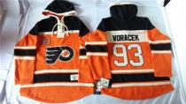 Philadelphia Flyers -93 Jakub Voracek Orange Sawyer Hooded Sweatshirt Stitched NHL Jersey