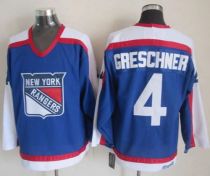 New York Rangers -4 Ron Greschner Blue White CCM Throwback Stitched NHL Jersey